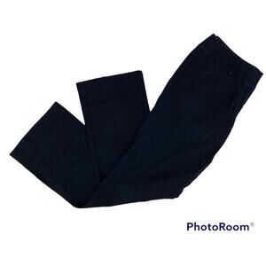 J Jill Women's Essential Cotton Wide Leg Capri Chino Pants Size 4 Black Casual